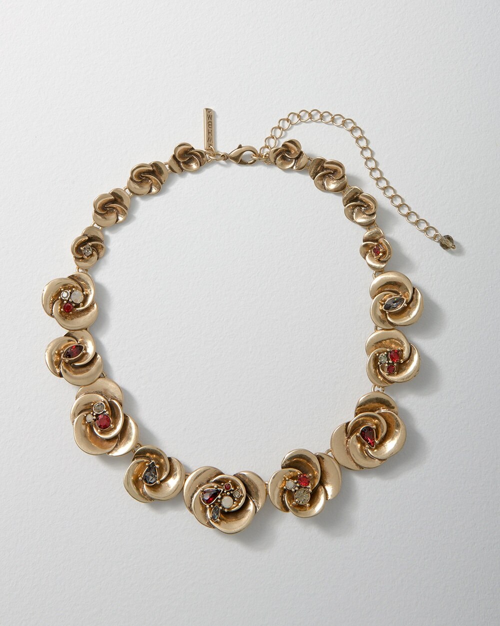 Antique Goldtone Flower Necklace