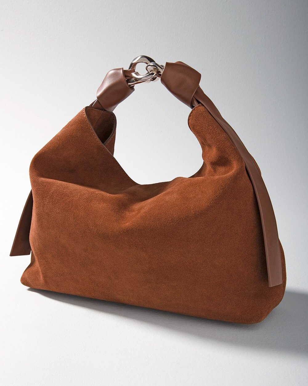 Suede Slouch Chain Bag