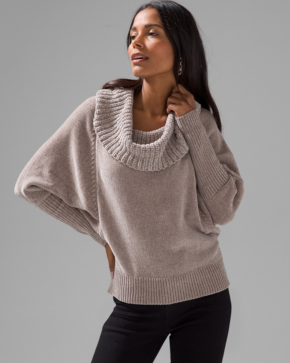 Cowl Neck Chenille Sweater