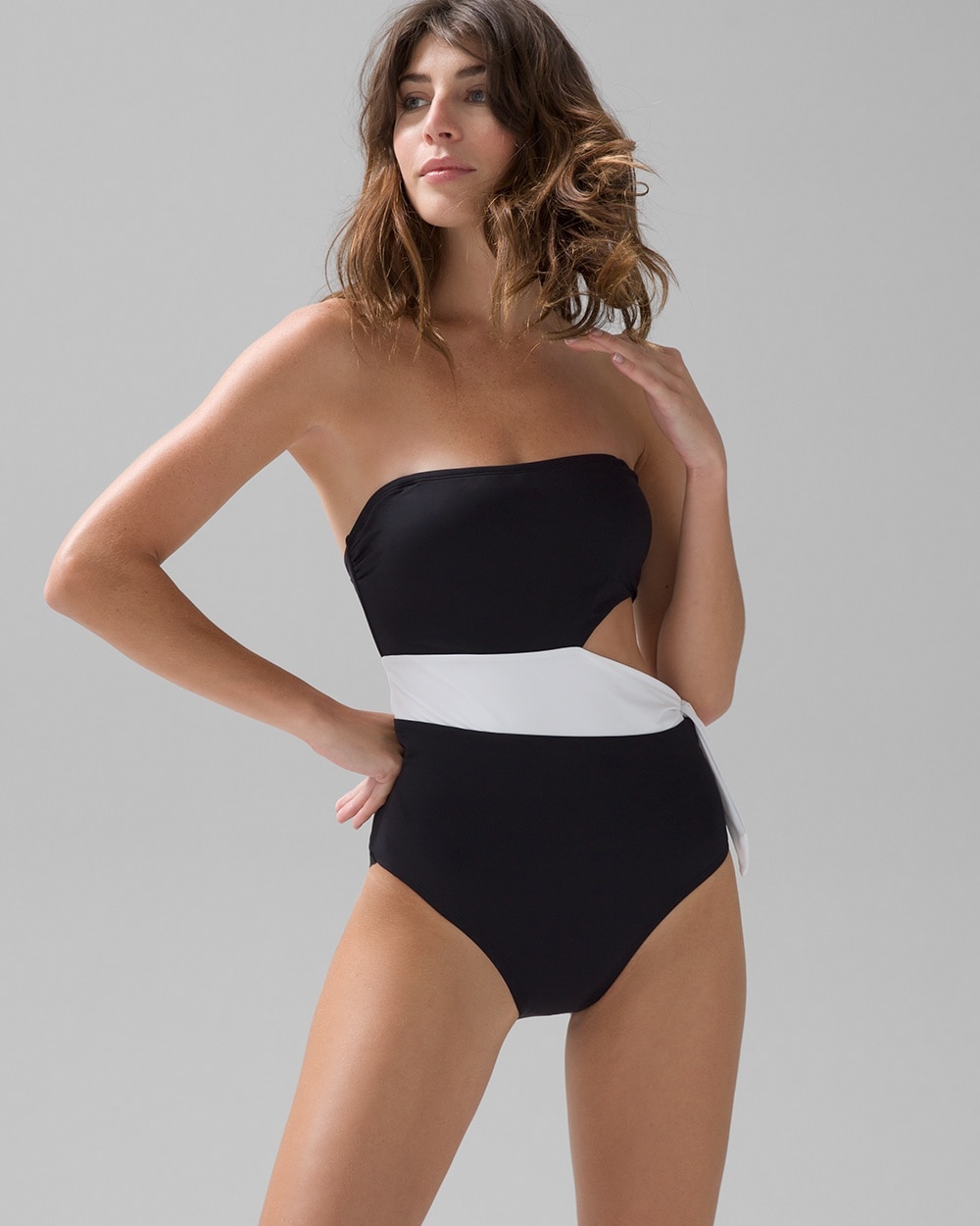 Tie-Waist One-Piece Swimsuit White House Black Market, 44% OFF