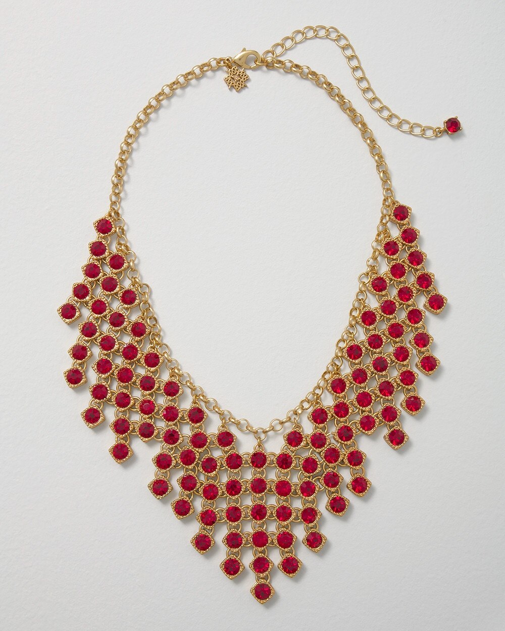 Red & Gold Waterfall Necklace