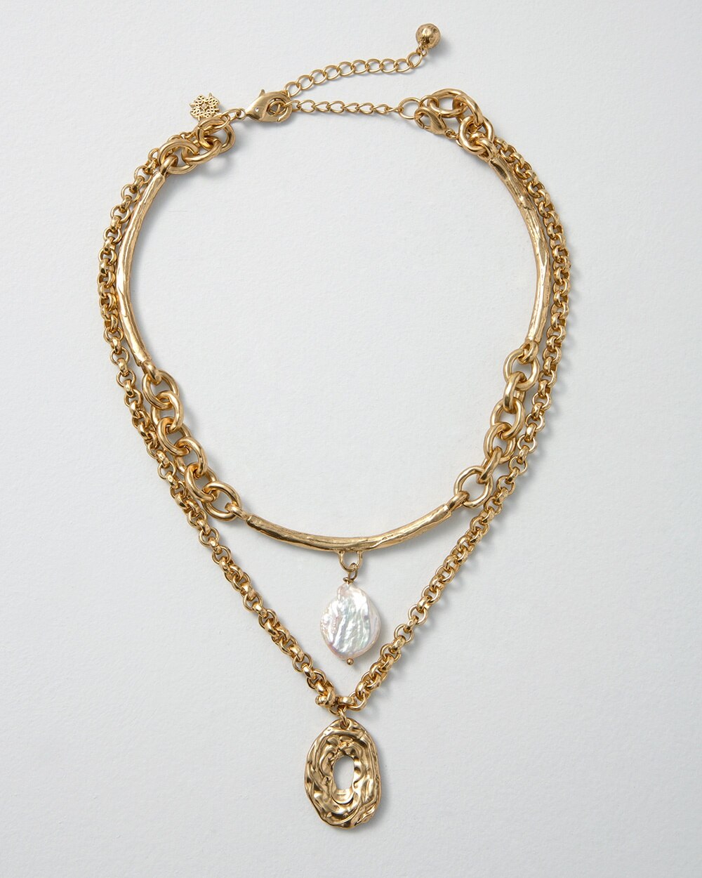 Multi-Strand Convertible Pearl & Coin Necklace