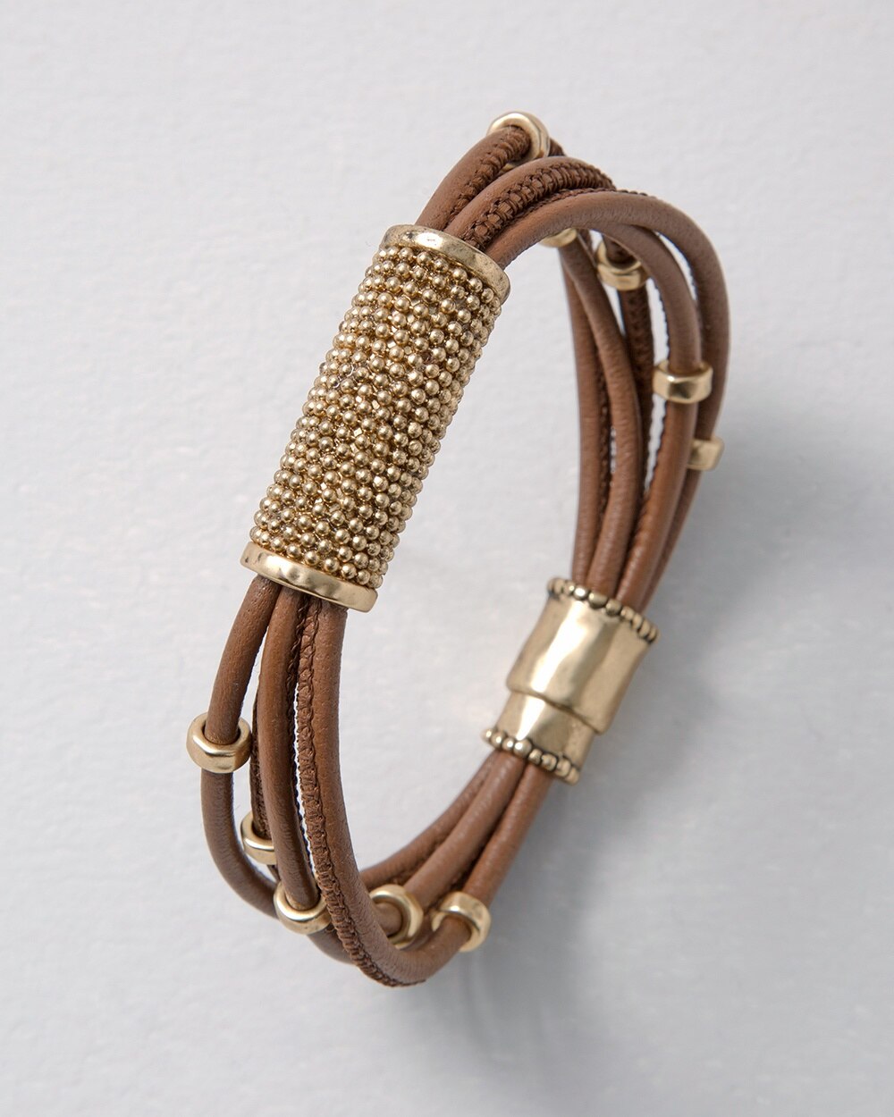 Goldtone Leather Bracelet