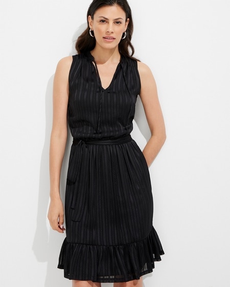 Outlet WHBM Tie-Neck Tiered Mini Dress