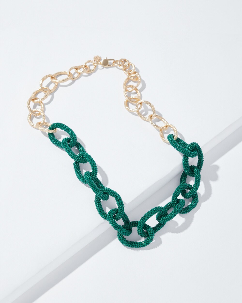 Green Beaded Chain Necklace