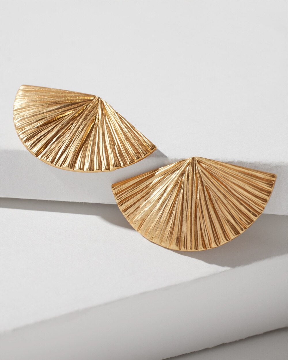 Goldtone Fan Earrings