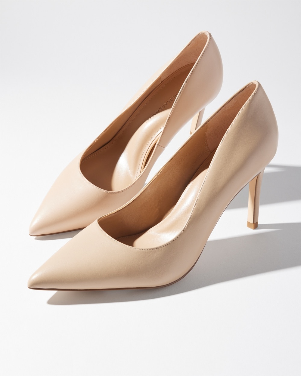 White House Black Market Leather Comfort Pumps In Tan