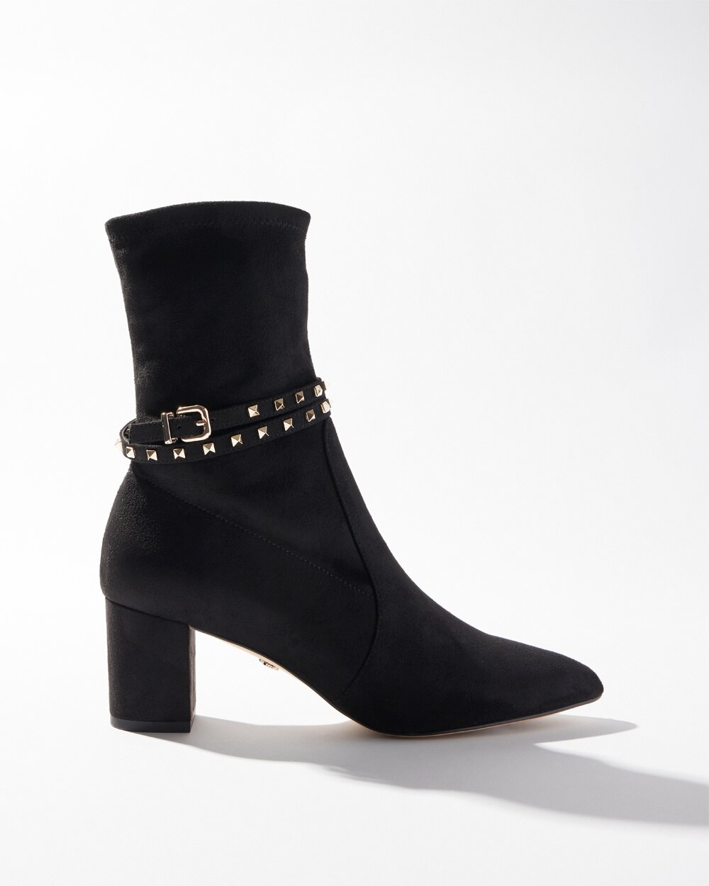 White House Black Market Removable Strap Suede Sock Boots In Black