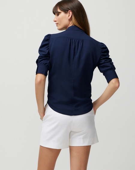 Ruched-Sleeve Shirt