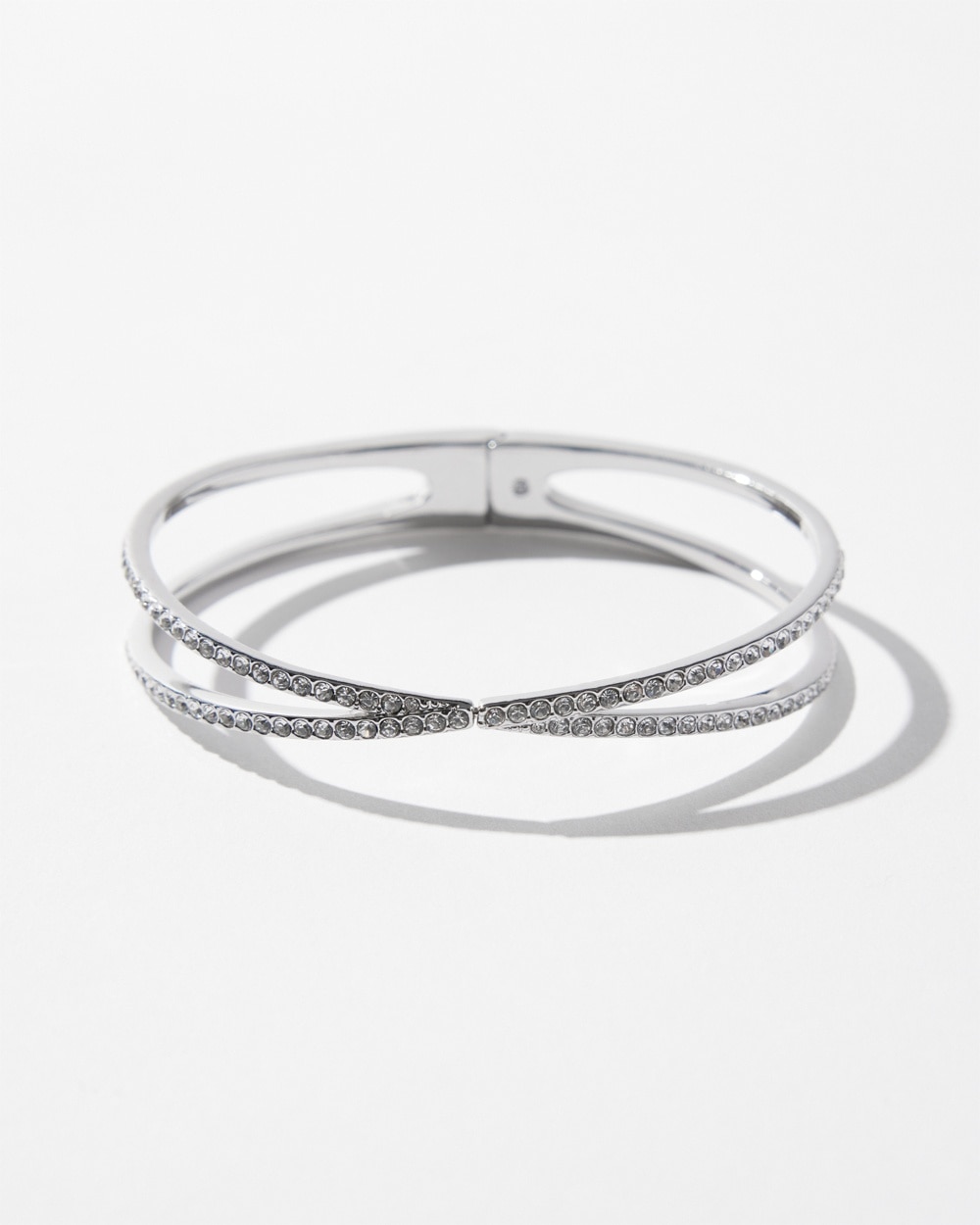 White House Black Market Silver Criss-cross Hinge Bracelet |