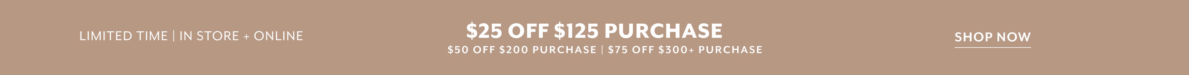 $25 off $125