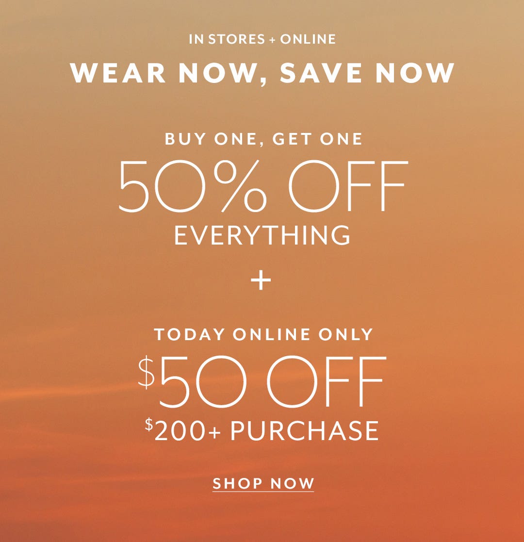 Mobile BOGO 50% Off Everything and $50 Off $200+ Purchase