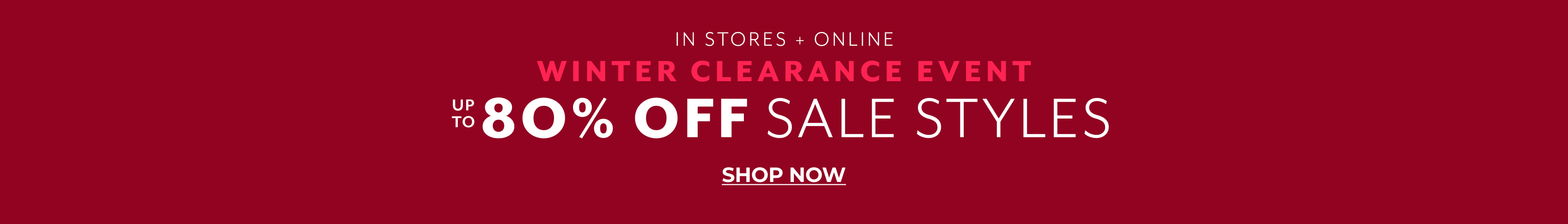 80% Off Clearance Event