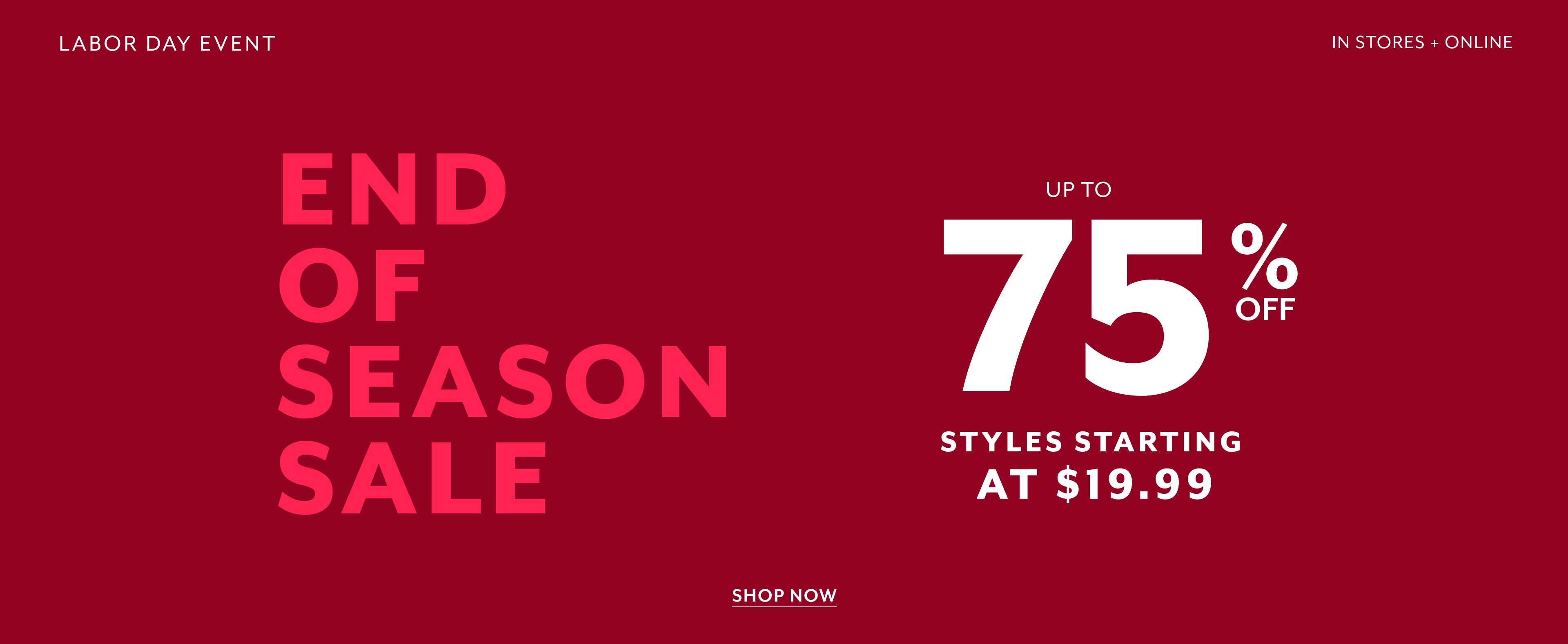 END OF SEASON SALES 75