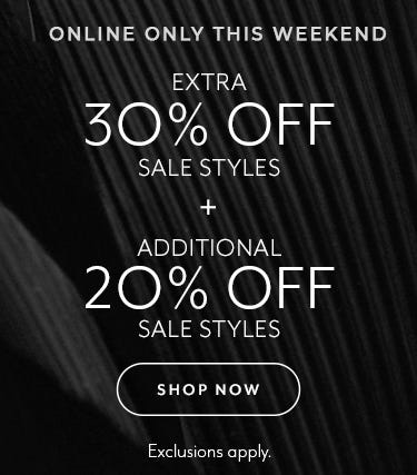 Extra 30% Off Sale + Additional 20%