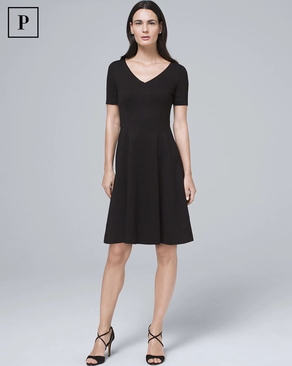 Petite Polished Knit Fit-and-Flare Dress