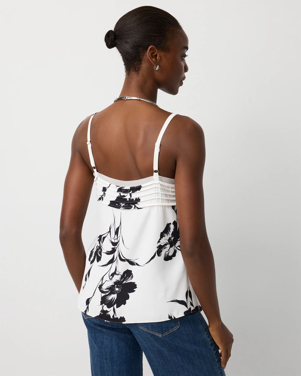 Pintuck Crepe Tank