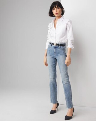 High-Rise Everyday Soft Denim™ Embellished Straight Jean