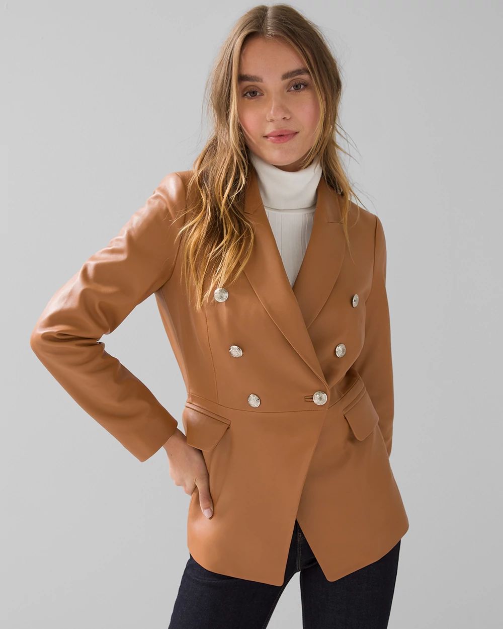 WHBM® Studio Leather Blazer