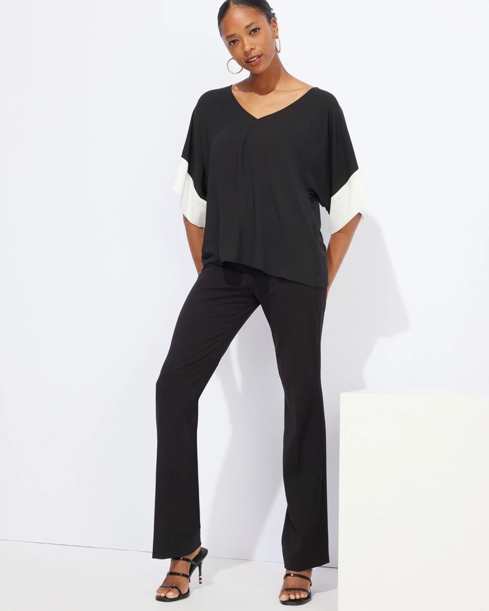 Outlet WHBM Colorblock Kimono Top click to view larger image.