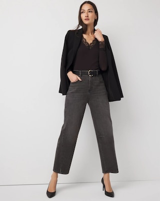 Lace Trim Long Sleeve Tee click to view larger image.