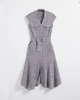 Seersucker Utility Midi Dress