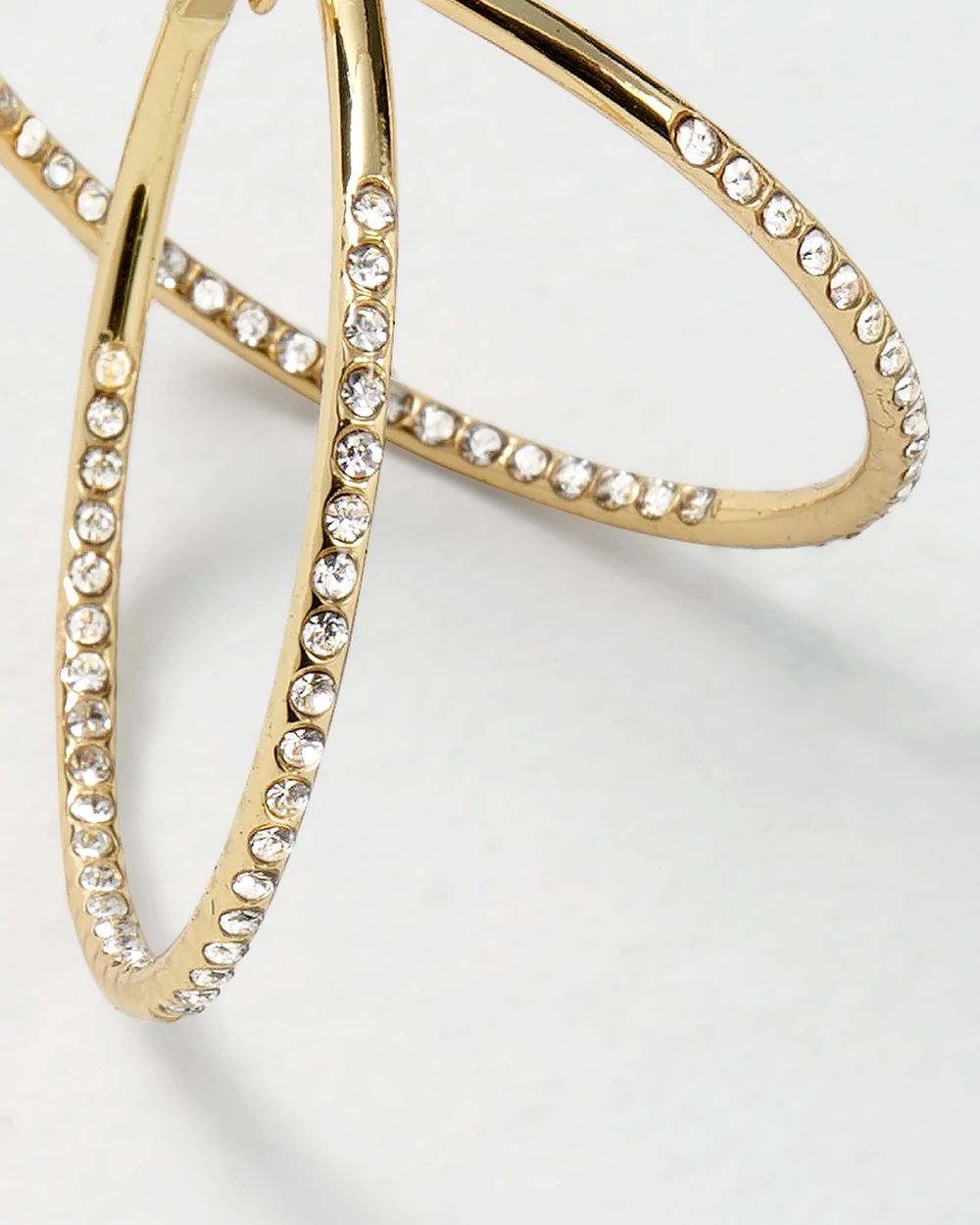 Crystal Double Pave Hoop Earrings click to view larger image.