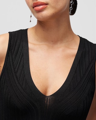 Rib Sculpted V-Neck Tank
