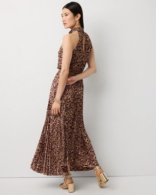 Pleated Midi Halter Dress click to view larger image.