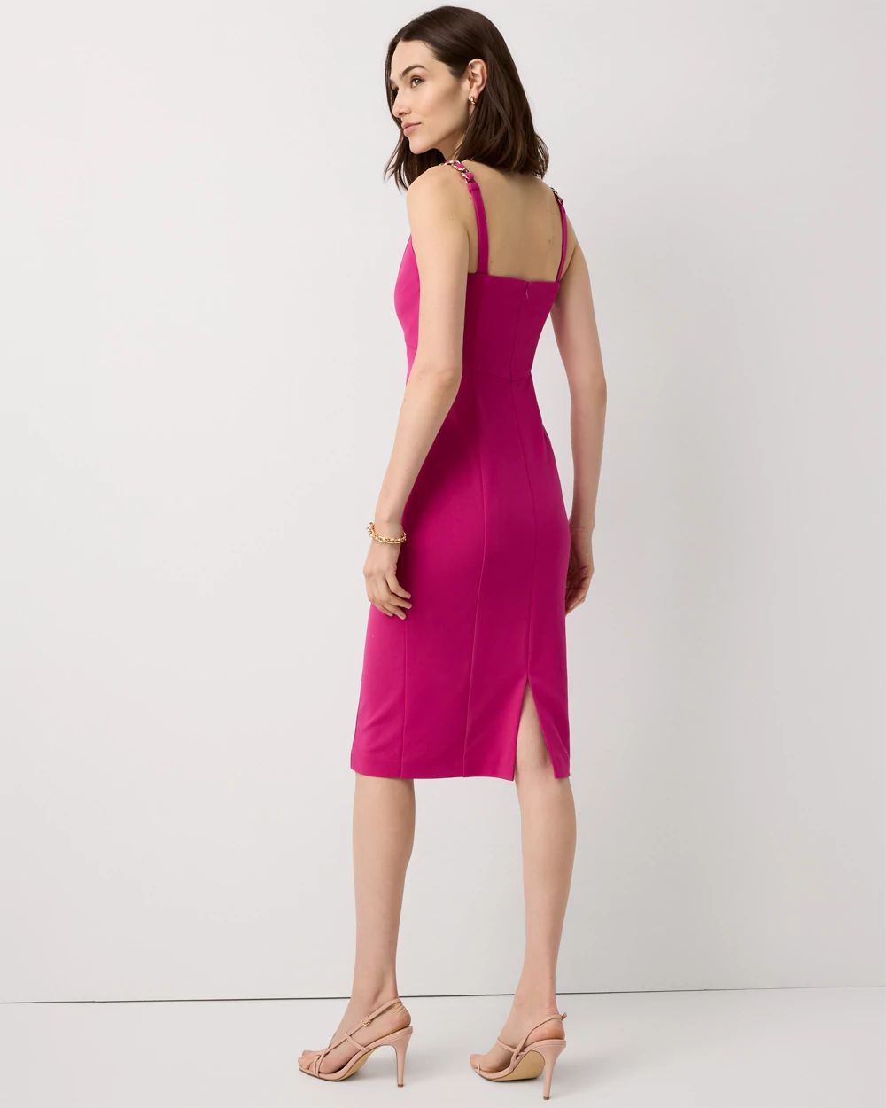 Petite Chain Detail Crepe Dress