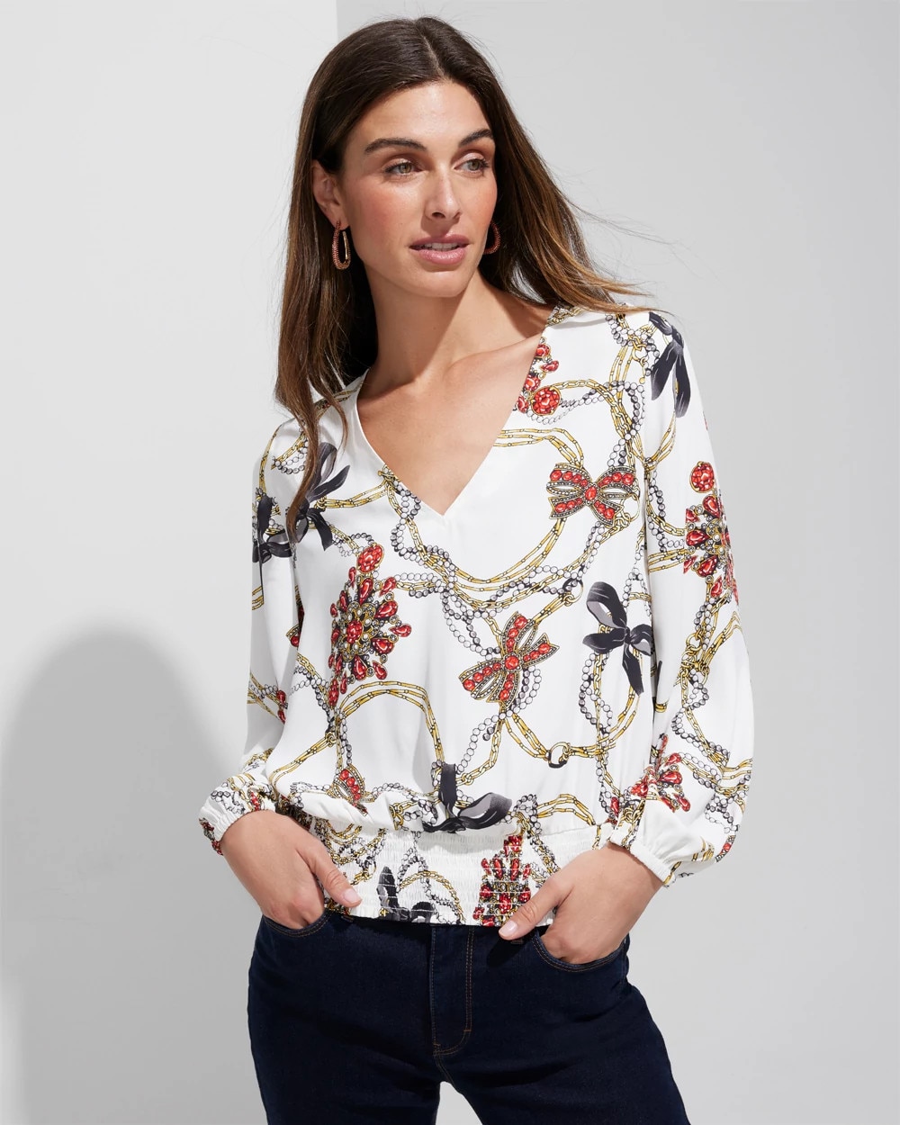 smocked hem top