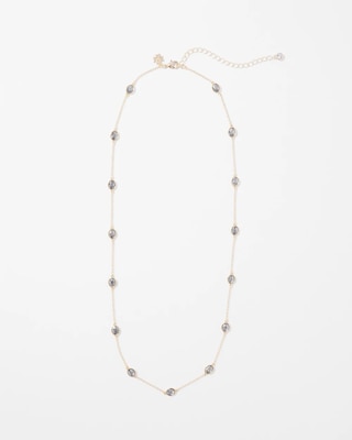Gold + Hematite Crystal Long Necklace