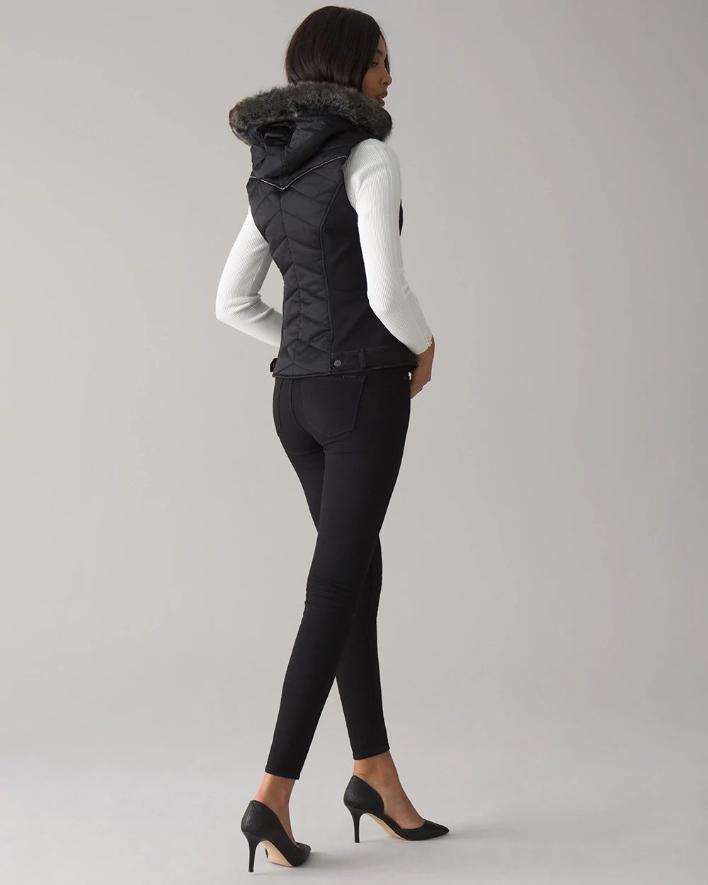 WHBM WKND Hooded Puffer Vest