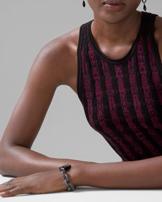 Sleeveless Python-Print Sweater Dress