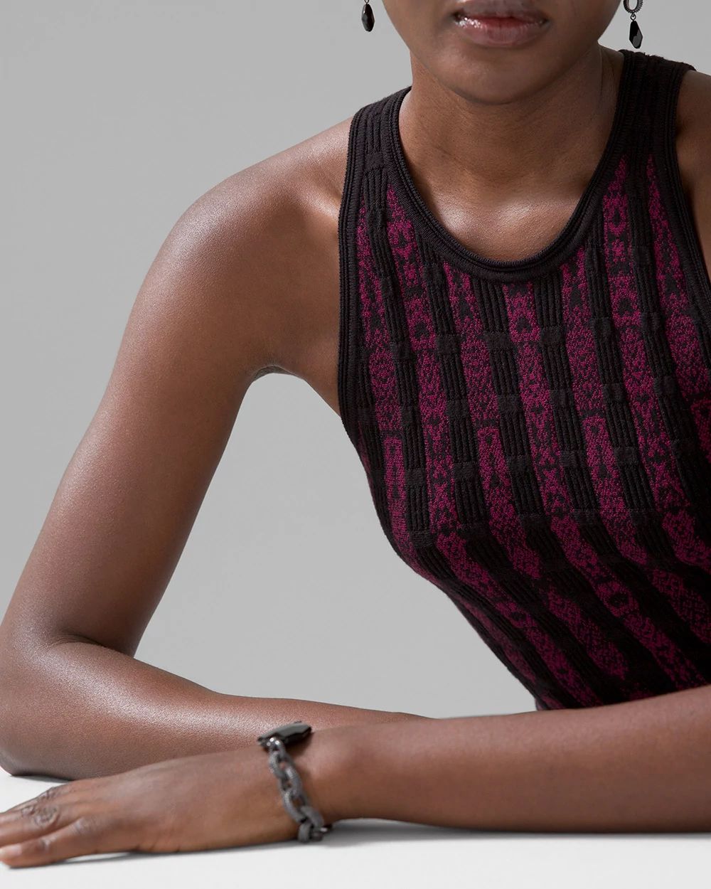 Sleeveless Python-Print Sweater Dress
