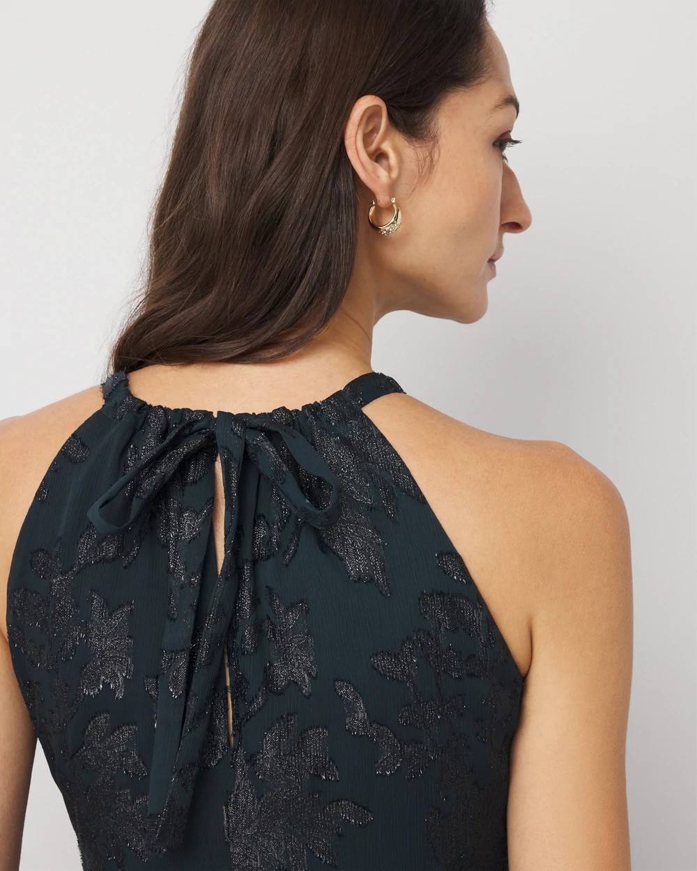 Jacquard Halter Midi Dress