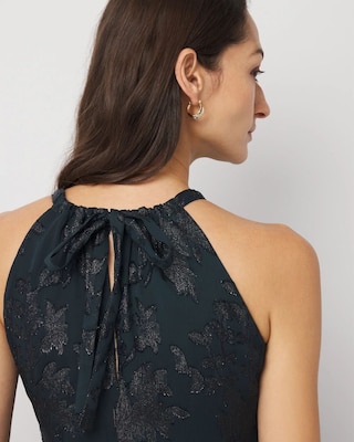 Jacquard Halter Midi Dress click to view larger image.