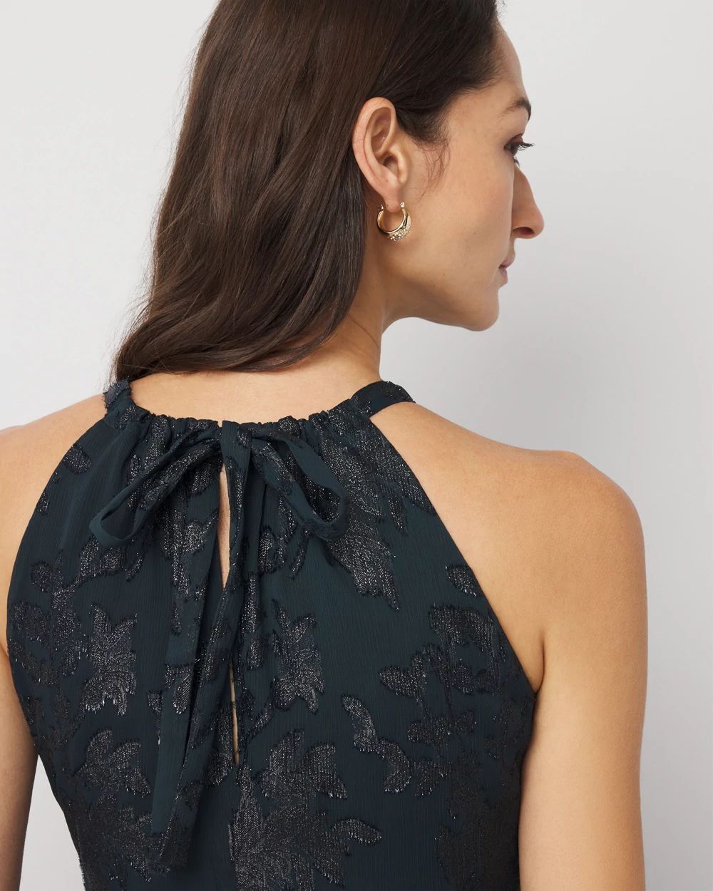 Jacquard Halter Midi Dress