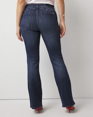 High-Rise Belted Skinny Flare Jeans click to view larger image.