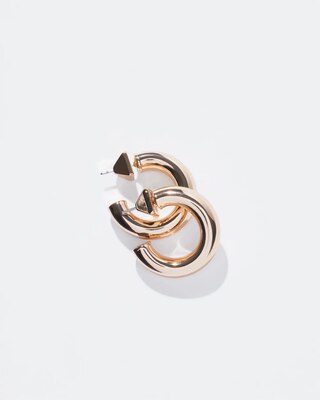 Gold Medium Thick Hoop Earrings
