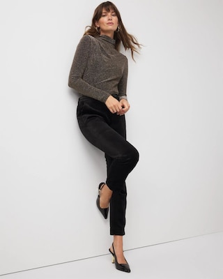 WHBM FORME™ Stretch Metallic Long-Sleeve Tee click to view larger image.