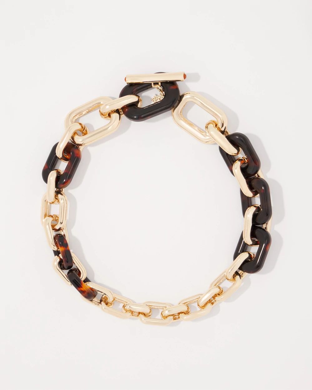 Gold and Tortoiseshell Link Toggle Necklace