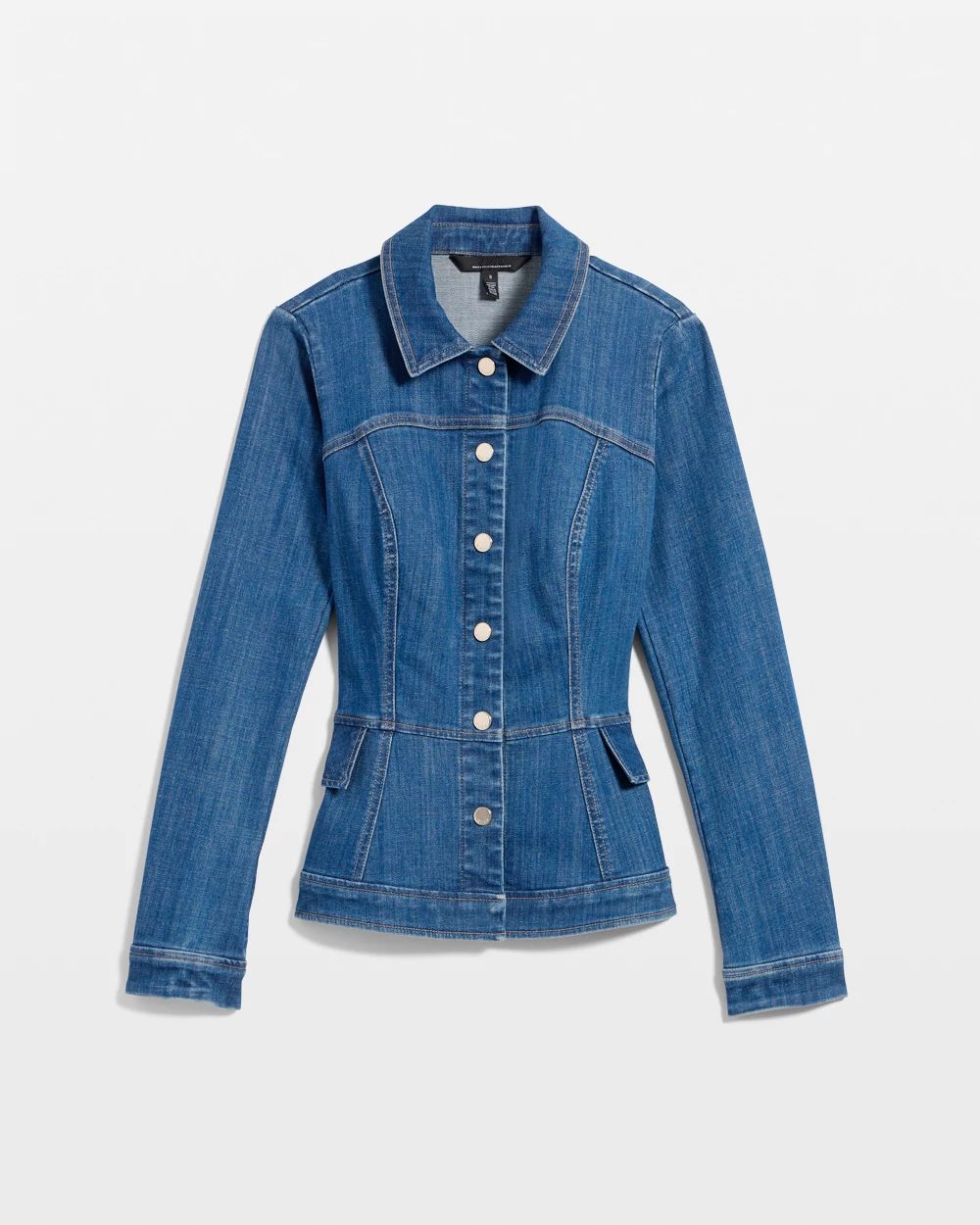 Peplum Denim Jacket click to view larger image.
