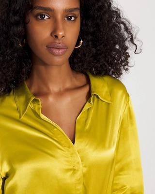 Satin Tuxedo Cuff Shirt click to view larger image.