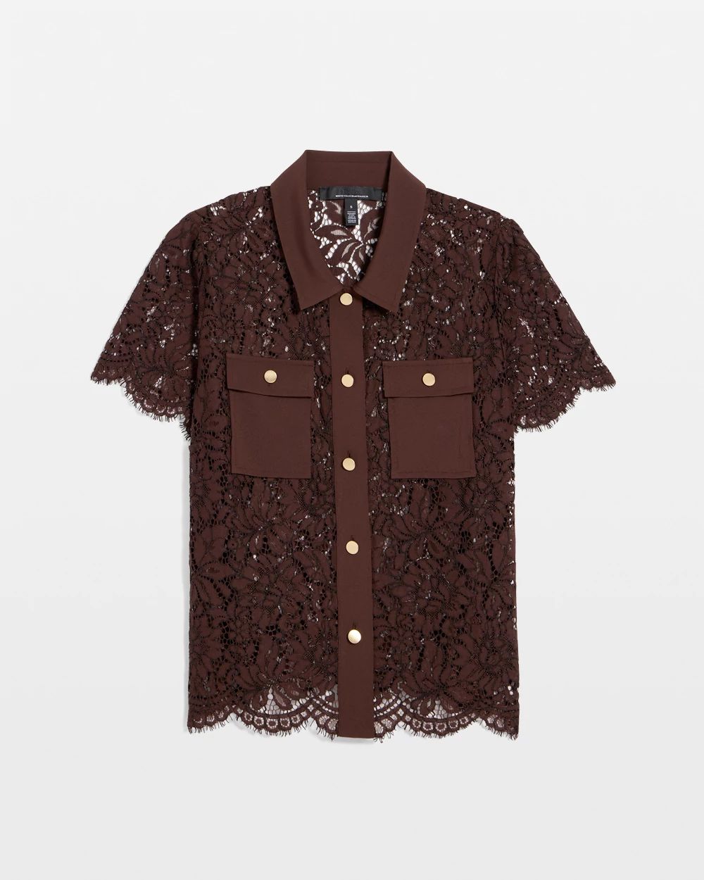 Short-Sleeve Lace Shirt click to view larger image.