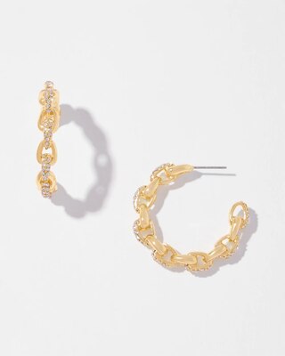 Gold Pavé Hoop Earrings click to view larger image.