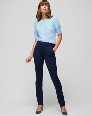 Elbow-Sleeve Soft Crew Gathered Pull Over