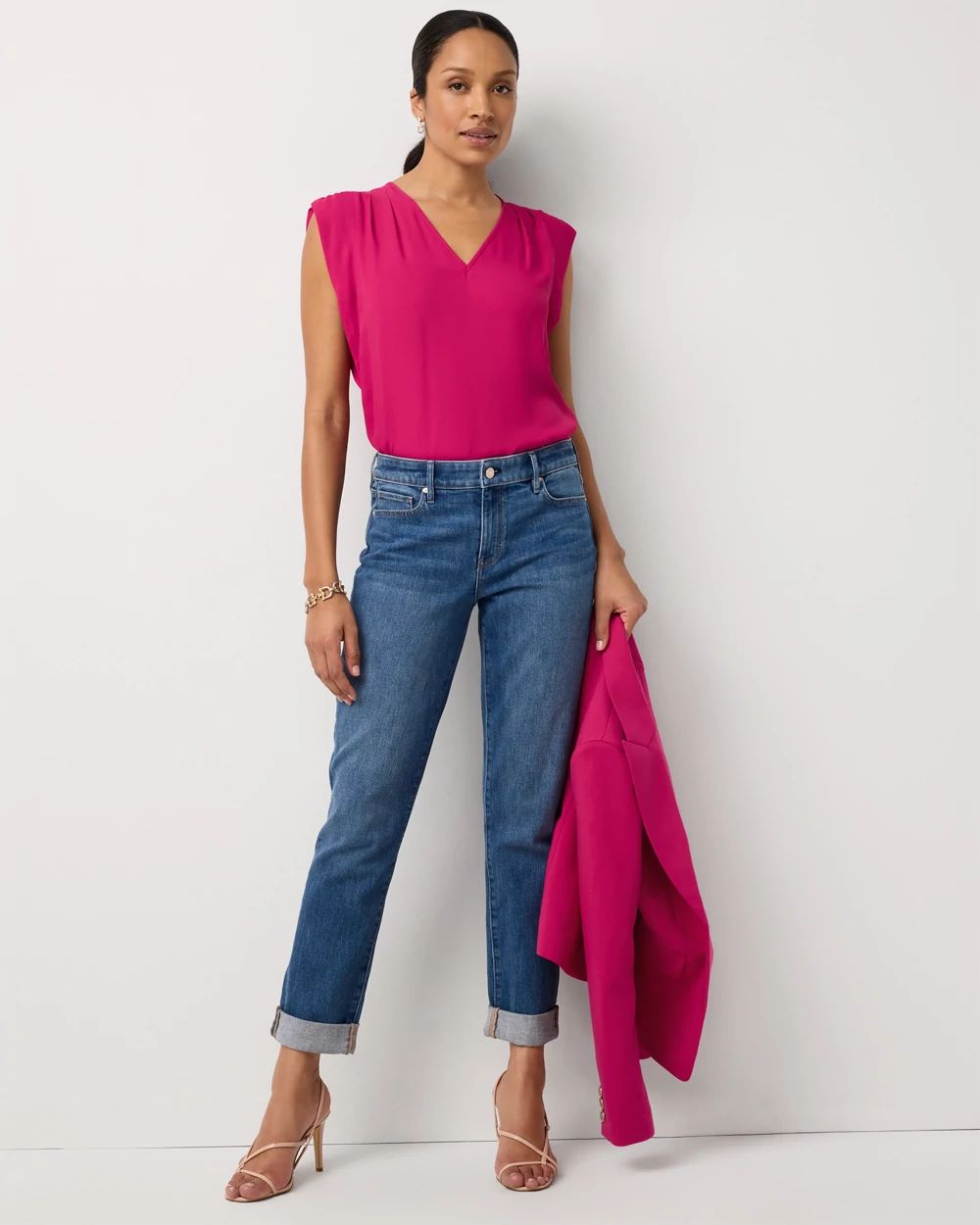 Mid Rise Girlfriend Ankle Jean