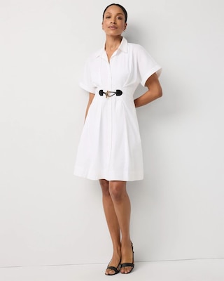 Belted Poplin Shirt Dress