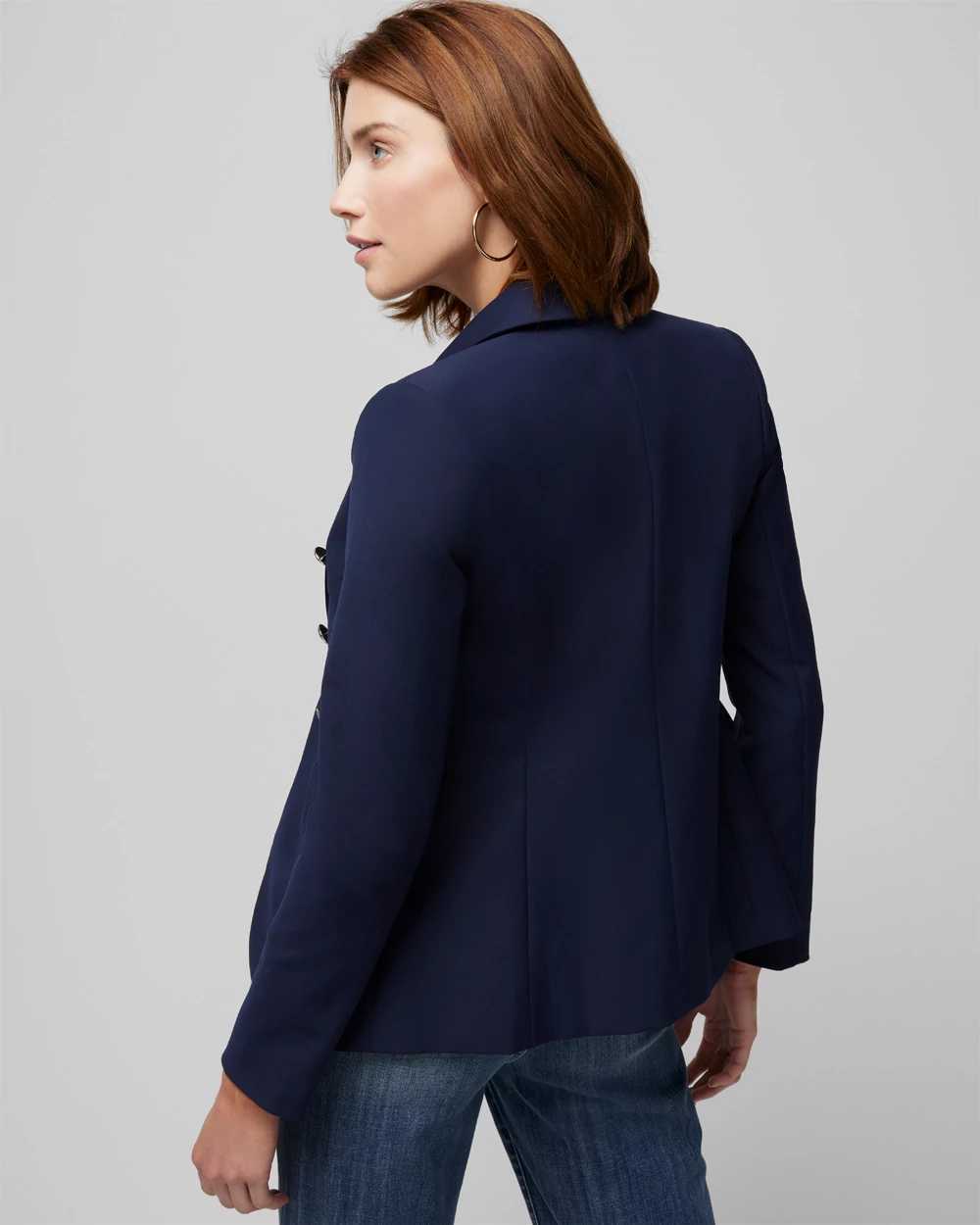 White house black market blue velvet blazer cheap